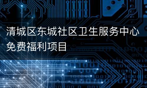 清城区东城社区卫生服务中心免费福利项目