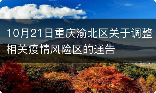 10月21日重庆渝北区关于调整相关疫情风险区的通告