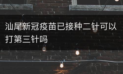 汕尾新冠疫苗已接种二针可以打第三针吗