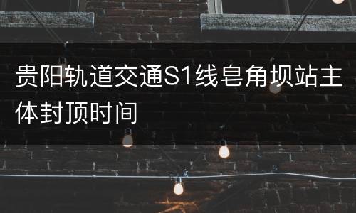 贵阳轨道交通S1线皂角坝站主体封顶时间