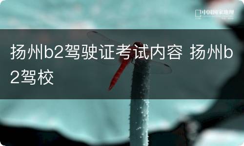 扬州b2驾驶证考试内容 扬州b2驾校