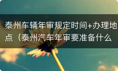 泰州车辆年审规定时间+办理地点（泰州汽车年审要准备什么手续）