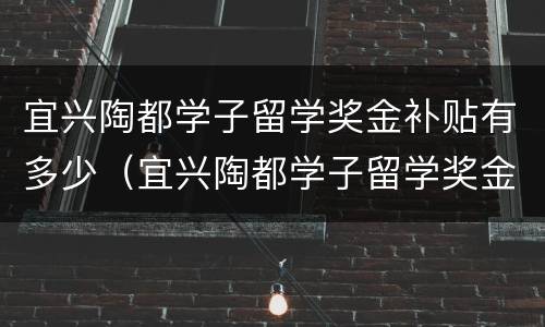 宜兴陶都学子留学奖金补贴有多少（宜兴陶都学子留学奖金补贴有多少元）