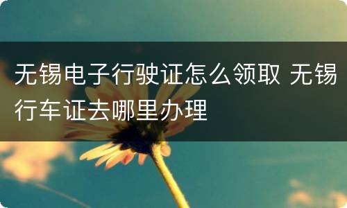 无锡电子行驶证怎么领取 无锡行车证去哪里办理