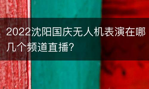 2022沈阳国庆无人机表演在哪几个频道直播?