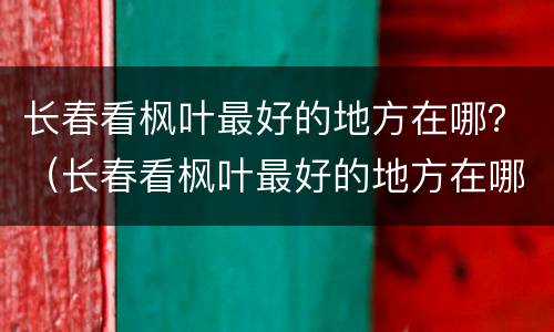 长春看枫叶最好的地方在哪？（长春看枫叶最好的地方在哪里）