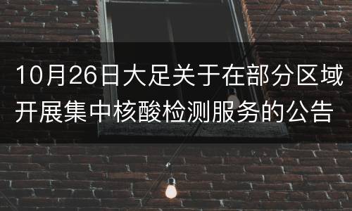10月26日大足关于在部分区域开展集中核酸检测服务的公告
