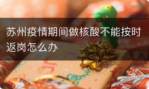 苏州疫情期间做核酸不能按时返岗怎么办
