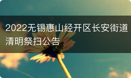 2022无锡惠山经开区长安街道清明祭扫公告