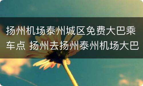 扬州机场泰州城区免费大巴乘车点 扬州去扬州泰州机场大巴时刻表