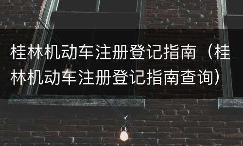 桂林机动车注册登记指南（桂林机动车注册登记指南查询）