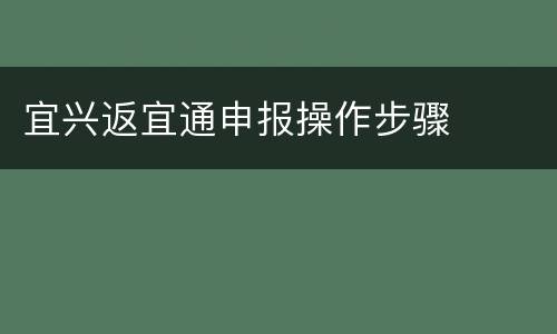 宜兴返宜通申报操作步骤