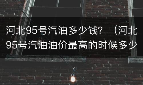 河北95号汽油多少钱？（河北95号汽油油价最高的时候多少）