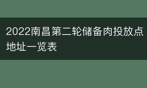 2022南昌第二轮储备肉投放点地址一览表