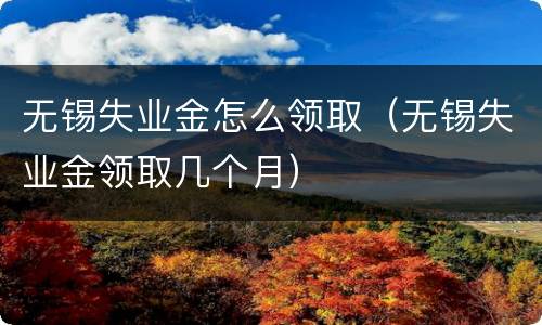 无锡失业金怎么领取（无锡失业金领取几个月）