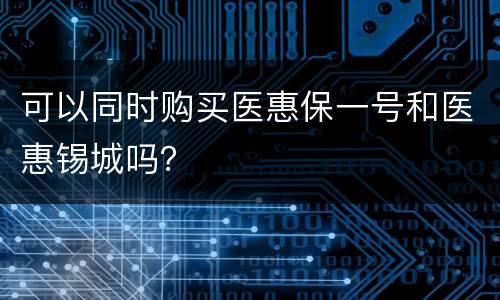 可以同时购买医惠保一号和医惠锡城吗？