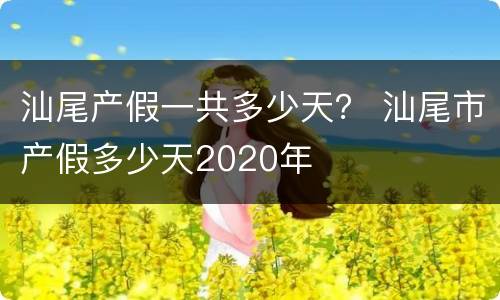 汕尾产假一共多少天？ 汕尾市产假多少天2020年