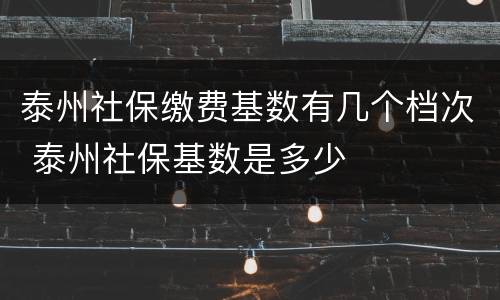 泰州社保缴费基数有几个档次 泰州社保基数是多少