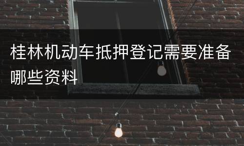 桂林机动车抵押登记需要准备哪些资料