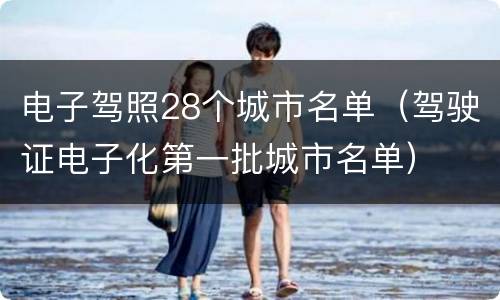 电子驾照28个城市名单（驾驶证电子化第一批城市名单）