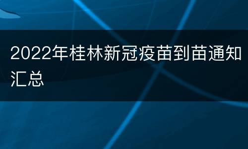 2022年桂林新冠疫苗到苗通知汇总