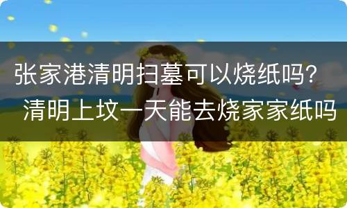 张家港清明扫墓可以烧纸吗？ 清明上坟一天能去烧家家纸吗
