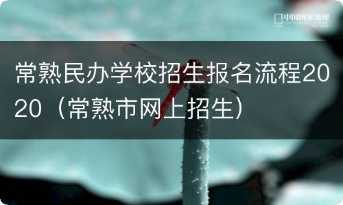 常熟民办学校招生报名流程2020（常熟市网上招生）