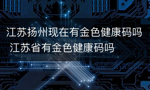 江苏扬州现在有金色健康码吗 江苏省有金色健康码吗