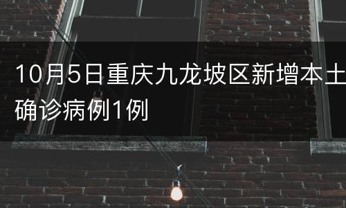 10月5日重庆九龙坡区新增本土确诊病例1例