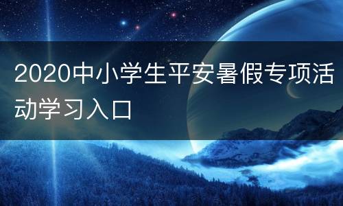 2020中小学生平安暑假专项活动学习入口