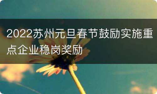 2022苏州元旦春节鼓励实施重点企业稳岗奖励
